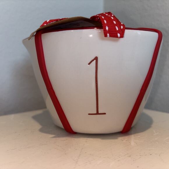 Rae Dunn Christmas Santa With Pipe Measuring Cups Set of 4 Holiday Watercolor - Picture 2 of 4